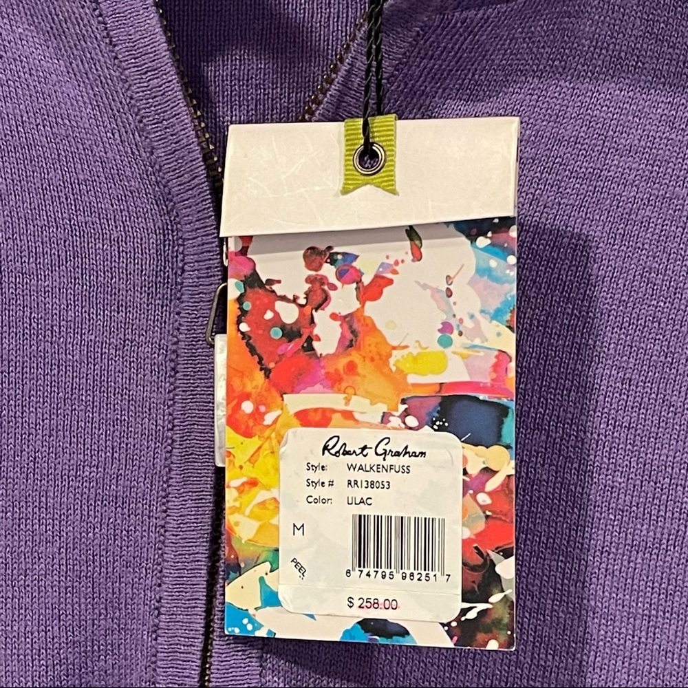 ROBERT GRAHAM ‘WALKENFUSS’ 1/4 ZIP CLASSIC LONG SLEEVE KNIT-CASHMERE/SILK/COTTON - Picture 5 of 11